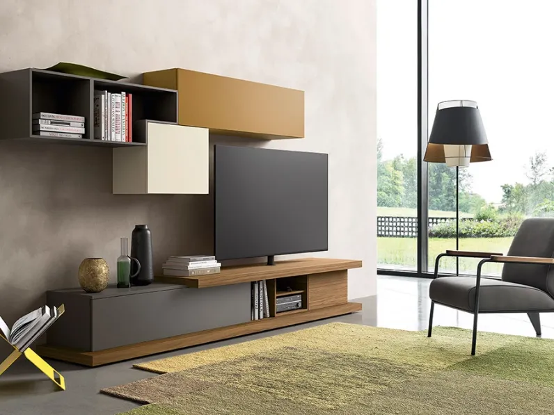 Parete attrezzata Composizione 59 Sangiacomo in stile moderna a prezzo scontato