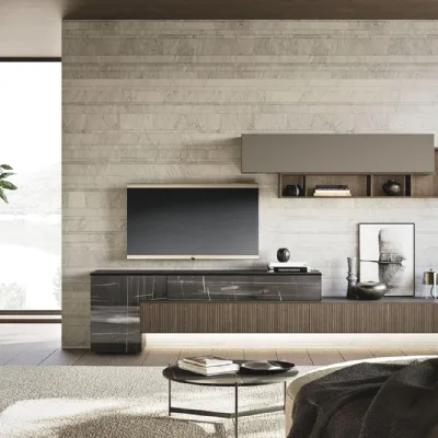 Parete attrezzata Composizione horizon 1014 Mobilgam in stile design a prezzo ribassato