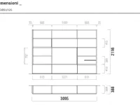Parete attrezzata Composizione soggiorno aura 040 Santalucia in stile design a prezzo scontato