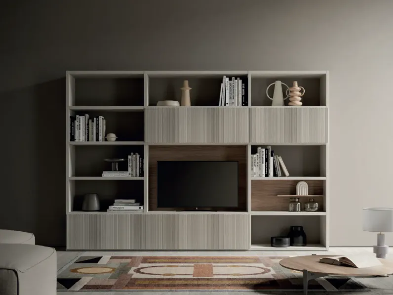 Parete attrezzata Composizione soggiorno aura 040 Santalucia in stile design a prezzo scontato