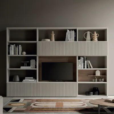 Parete attrezzata Composizione soggiorno aura 040 Santalucia in stile design a prezzo scontato