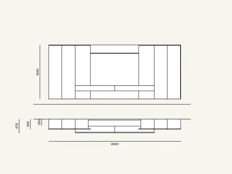 Parete attrezzata Day * Orme in stile design a prezzo scontato
