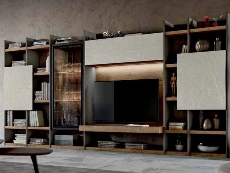 Parete attrezzata Mito 5.0 - qsm611 Imab in stile design a prezzo ribassato