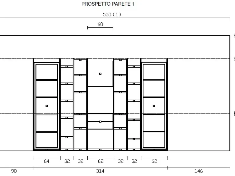 Parete attrezzata Mito 5.0 - qsm611 Imab in stile design a prezzo ribassato