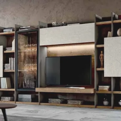 Parete attrezzata Mito 5.0 - qsm611 Imab in stile design a prezzo ribassato