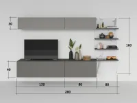 Parete attrezzata in stile design Skyline  di Astor mobili a prezzo scontato