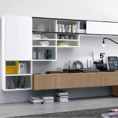 Parete attrezzata in stile moderno L132 di Colombini casa in Offerta Outlet