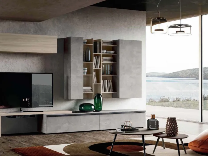 Parete attrezzata in stile moderno Qsm 632 di Imab group in Offerta Outlet