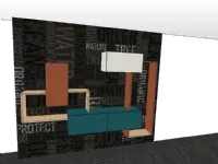 Parete attrezzata in stile moderno Wallbox-outline di Moretti compact in Offerta Outlet