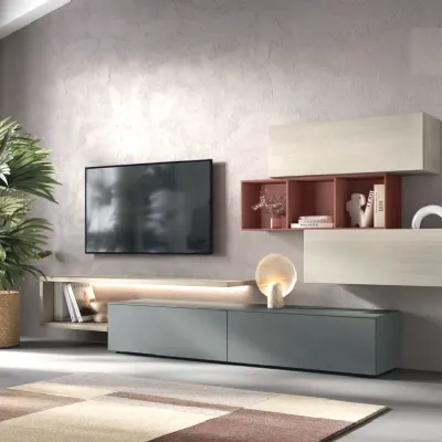 Parete attrezzata Kosmos 104 di Moretti compact giorno notte in OFFERTA OUTLET