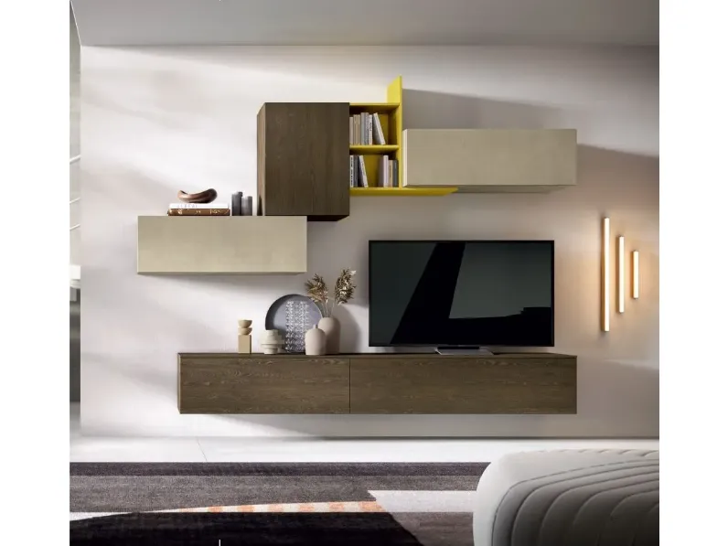 Parete attrezzata Kosmos 110 Moretti compact giorno notte in stile moderna a prezzo scontato