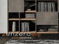 Libreria Libreria di alta qualit con finitura in rovere decapato e ardesia chiaro - 617 Collezione esclusiva in stile moderno in offerta