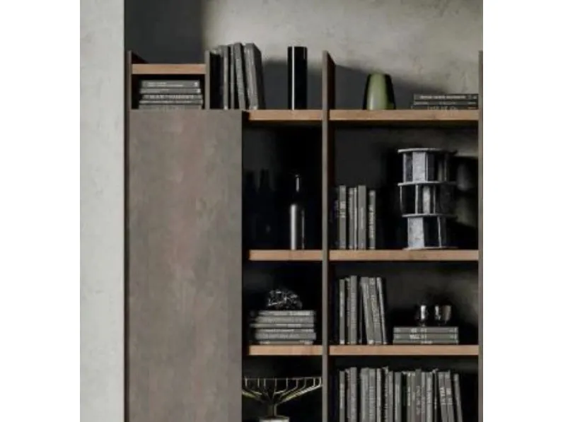 Libreria Libreria di alta qualit con finitura in rovere decapato e ardesia chiaro - 617 Collezione esclusiva in stile moderno in offerta
