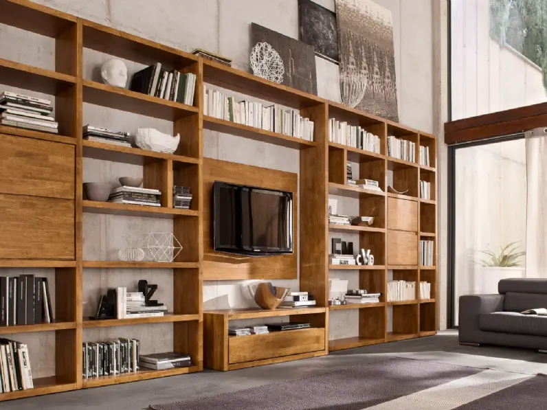 Parete attrezzata Libreria legno massello del marchio Mobilia web con uno sconto esclusivo