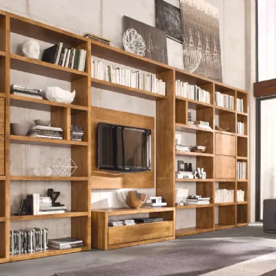 Parete attrezzata Libreria legno massello del marchio Mobilia web con uno sconto esclusivo