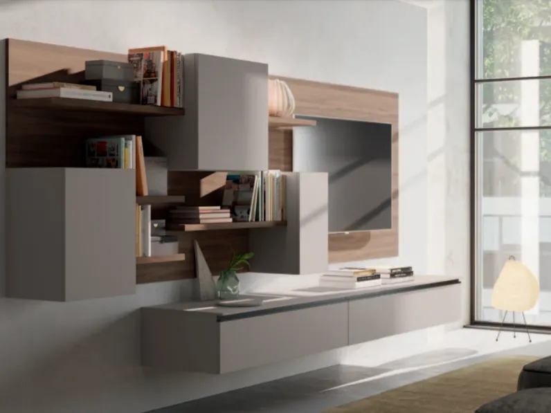 Parete attrezzata in stile moderna Light day 02 di Orme a prezzo Outlet 