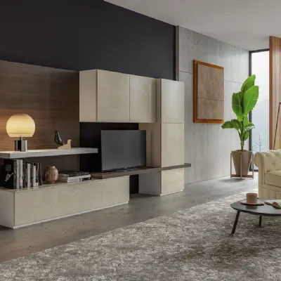 Parete attrezzata Living 614 Giessegi in stile moderno a prezzo ribassato