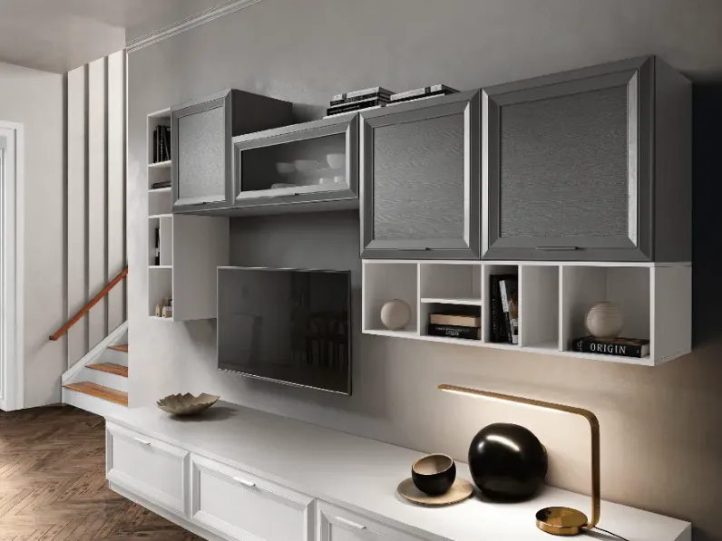 Parete attrezzata Jazz minimal composizione 101 Gierre mobili in stile design a prezzo ribassato