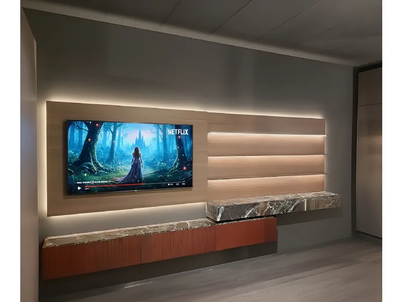 Mobile soggiorno modello Outlet living binova roma di Binova a PREZZI OUTLET