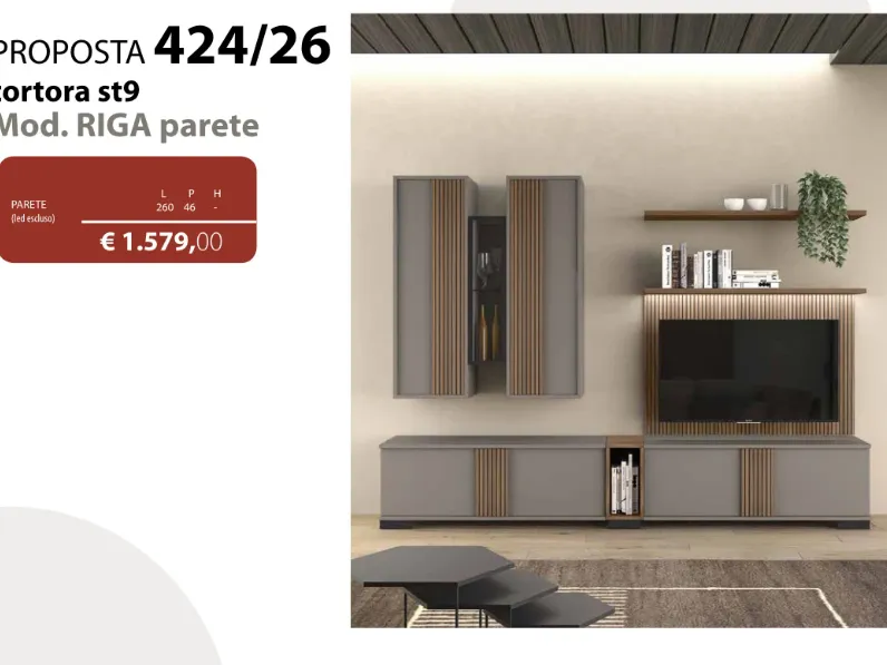 Parete attrezzata Parete riga 424 di Collezione esclusiva in OFFERTA OUTLET