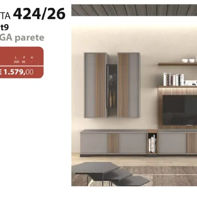 Parete attrezzata Parete riga 424 di Collezione esclusiva in OFFERTA OUTLET