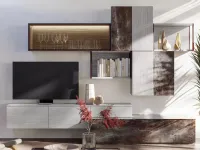 Mobile soggiorno modello Parete soggiorno con basi sospese di Artigianale a PREZZI OUTLET