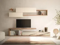 Mobile soggiorno modello Parete soggiorno elementi geometrici di Artigianale a PREZZI OUTLET