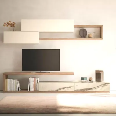 Parete attrezzata Parete soggiorno elementi geometrici del marchio Artigianale con uno sconto esclusivo