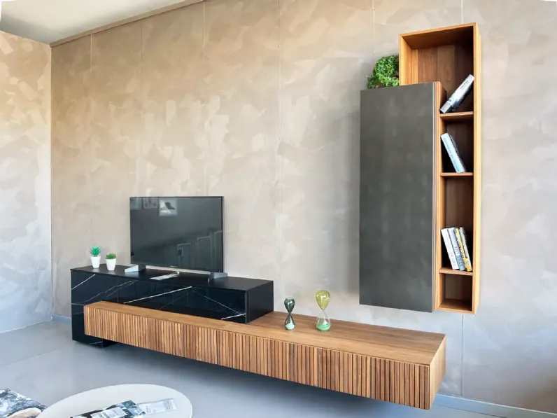 Mobile soggiorno modello Parete tv di Mobilgam scontato -40%