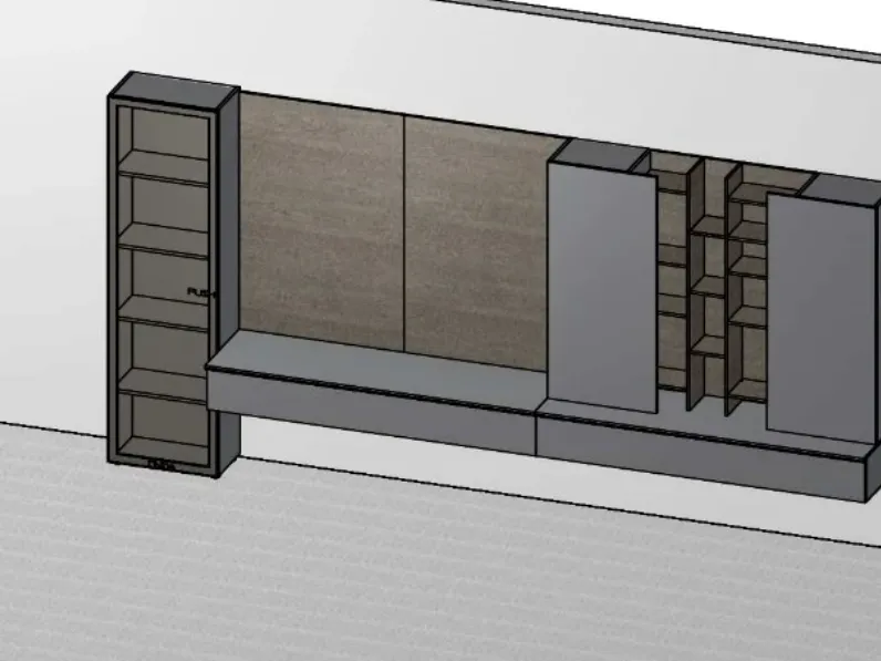 Parete attrezzata Qmc002 Imab in stile moderna a prezzo ribassato