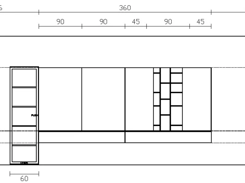 Parete attrezzata Qmc002 Imab in stile moderna a prezzo ribassato
