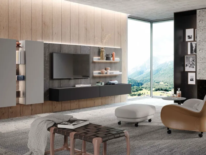 Parete attrezzata Skyline Astor mobili in stile moderna a prezzo scontato