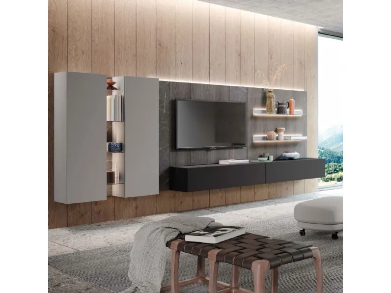 Parete attrezzata Skyline Astor mobili in stile moderna a prezzo ribassato