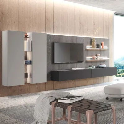 Parete attrezzata Skyline Astor mobili in stile moderna a prezzo ribassato