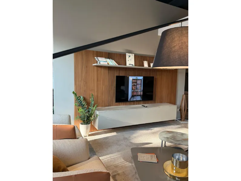 Parete attrezzata Soggiorno boiserie Pianca in stile design a prezzo ribassato