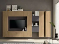 Mobile soggiorno modello   soggiorno cube   effetto legno  di Colombini casa scontato -37%