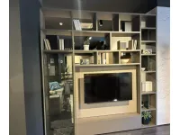 Parete attrezzata Spazioteca Pianca in stile design a prezzo ribassato