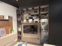 Parete attrezzata Spazioteca Pianca in stile design a prezzo ribassato