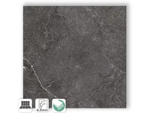 Pavimento in ceramica Kerlite carbon lithos 120x120  gres sottile effetto pietra nero di Cotto d`este in Offerta Outlet