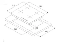 Innovativo piano cottura Design plus 6 x 5 -4 di Blanco a prezzi outlet