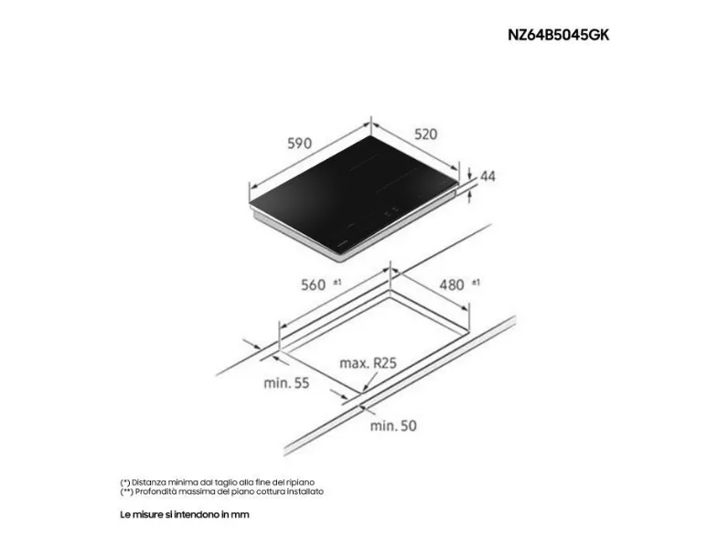 Innovativo piano cottura Nz64b5045gk/u1di Samsung a prezzi convenienti