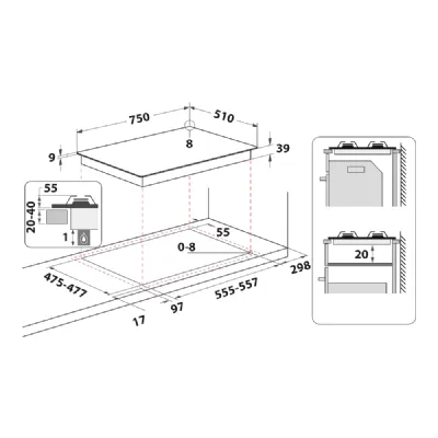 Piano cottura Piano cottura l.75 inox pcn752u/ix/ha  della marca Hotpoint ariston a prezzo Outlet