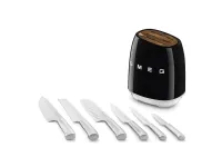 Piccoli elettrodomestici Smeg Ceppo 6 coltelli nero a prezzo Outlet