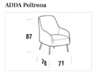 Poltroncina Adda: seduta fissa, Mottes selection, prezzi outlet. Ottima scelta per l'architetto!