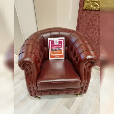Poltroncina In pelle Con seduta fissa Artigianale in offerta