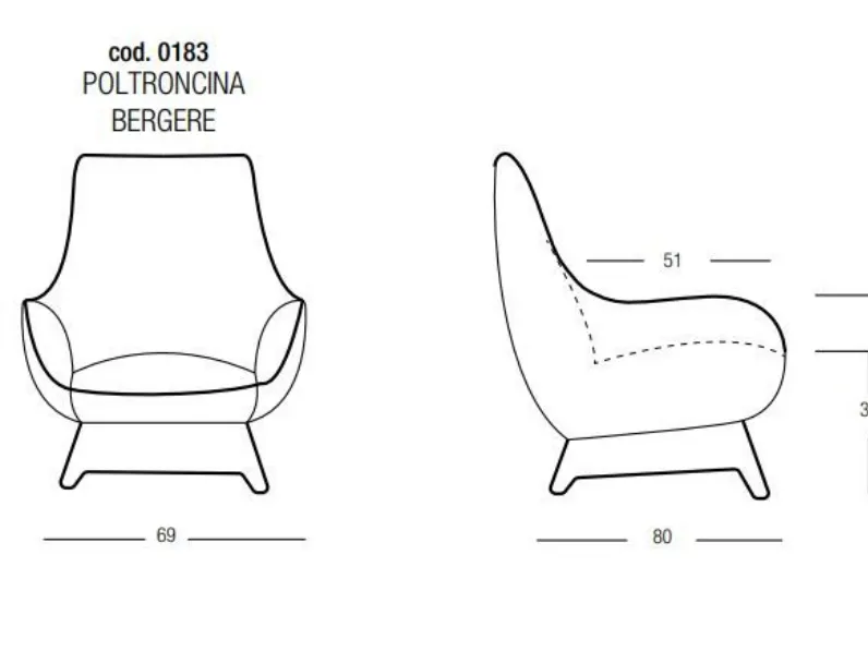 Poltroncina Namy bergere Con seduta fissa Egoitaliano a prezzi convenienti