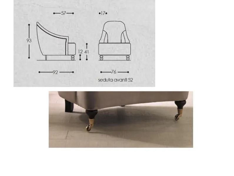 Poltroncina memory velluto a marchio Md work SCONTATA