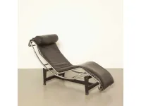 Poltrona con movimento relax Lc4 chaise longue  reglage continu - noire in Pelle Cassina a prezzi outlet