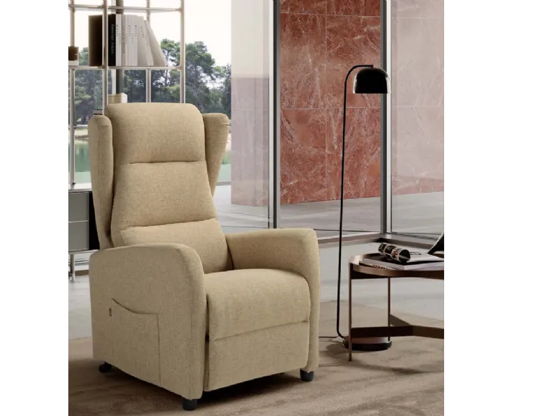 Poltrona relax Con movimento relax Velvet Mottes selection in Offerta Outlet