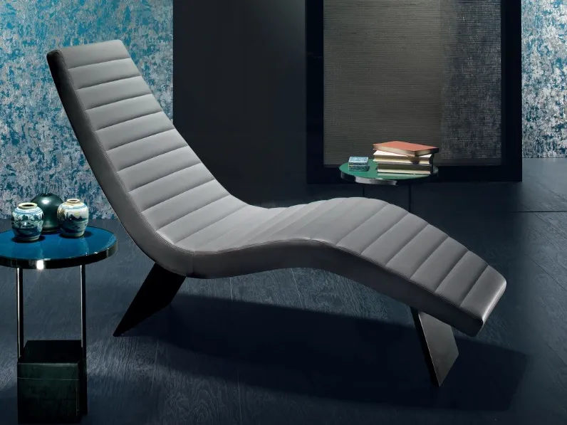 Poltrona relax in Pelle Chaise longues in pelle luxury Md work in Offerta Outlet